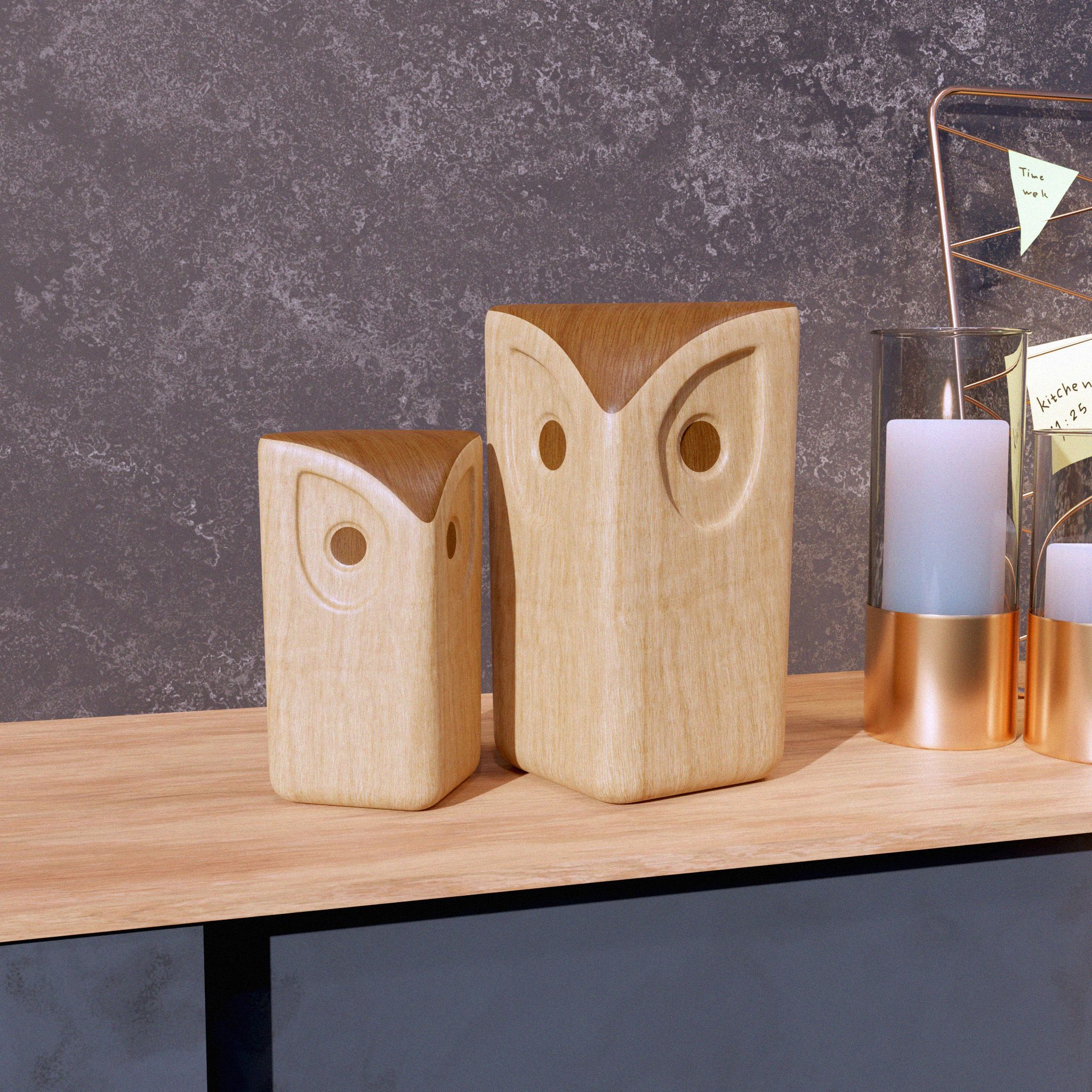 Wooden Owl Set